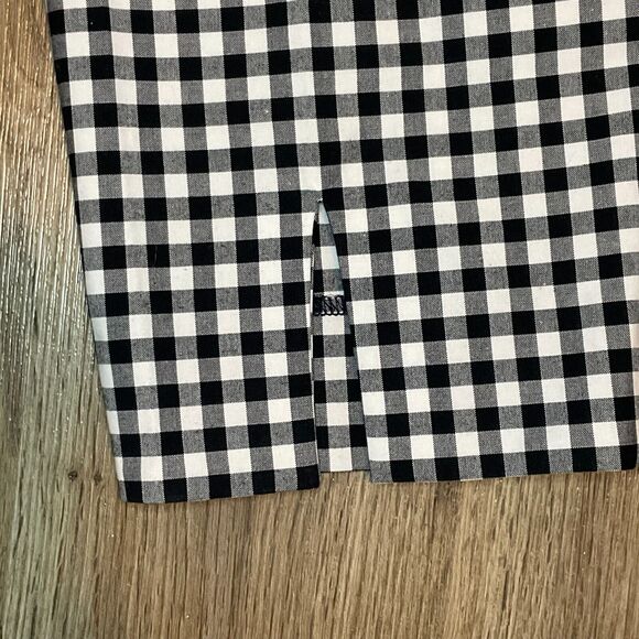 Talbots Black White High Rise Pull On Plaid Gingham Chatham Ankle Pant Size 14‎ - Picture 7 of 9